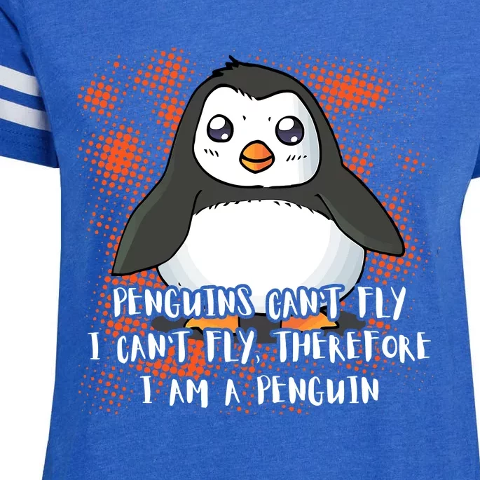 Penguin CanT Fly I Am A Penguin Enza Ladies Jersey Football T-Shirt