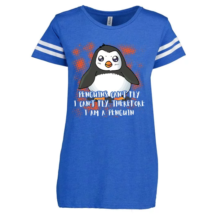 Penguin CanT Fly I Am A Penguin Enza Ladies Jersey Football T-Shirt