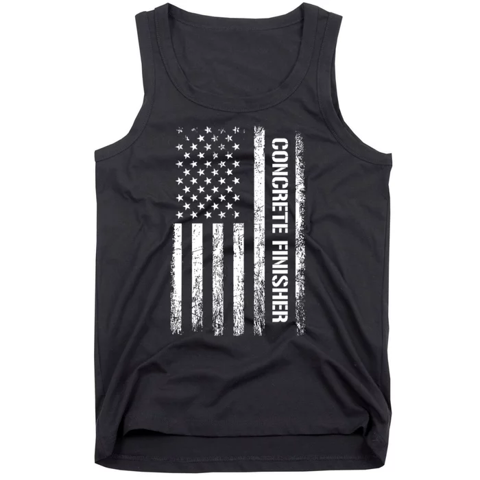 Patriotic Concrete Finisher American Flag Usa Flag Tank Top