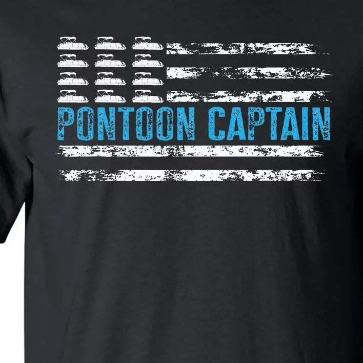 Pontoon Captain Funny Boating 4th Of Julypontoon Boat Tall T-Shirt