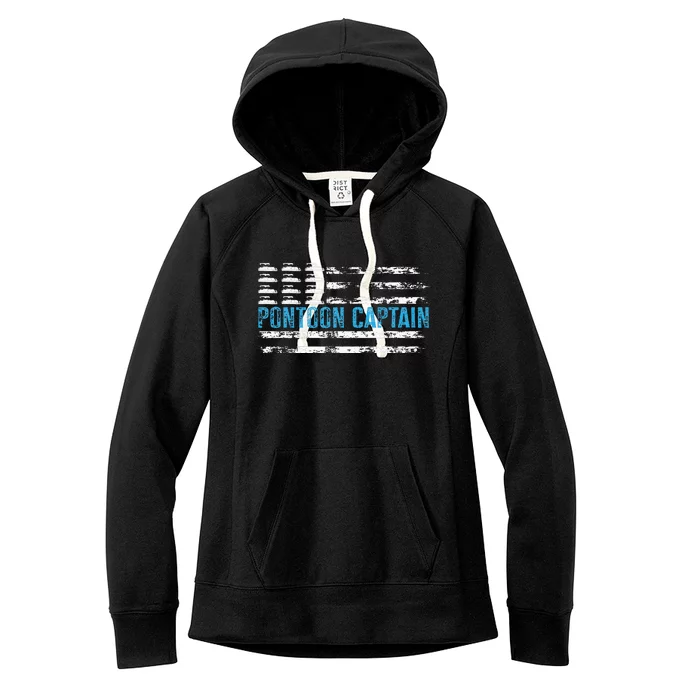 Pontoon Captain Funny Boating 4th Of Julypontoon Boat Women's Fleece Hoodie