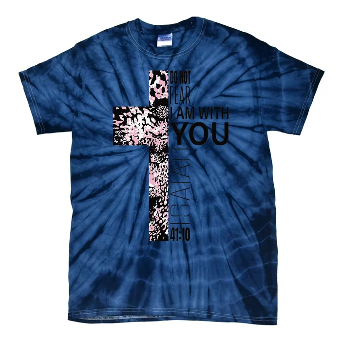 Pink Cross Faith Over Fear Christian Religious Verse Easter Tie-Dye T-Shirt