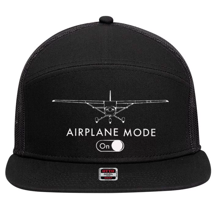 Pilot C172 Flying Gift Airplane Mode Short Sleeve 7 Panel Mesh Trucker Snapback Hat