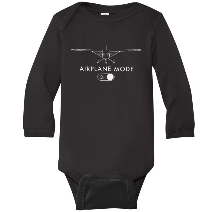 Pilot C172 Flying Gift Airplane Mode Short Sleeve Baby Long Sleeve Bodysuit