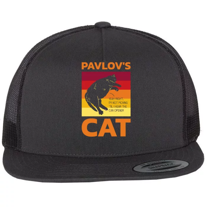 PavlovS Cat For Psychologists Flat Bill Trucker Hat