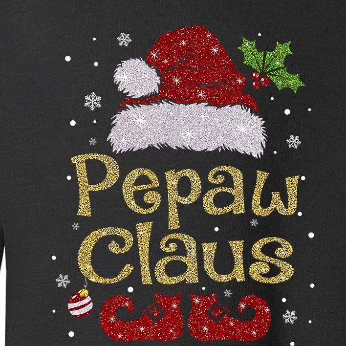 Pepaw Claus Funny Santa Christmas Pajama Family Matching Toddler Sweatshirt