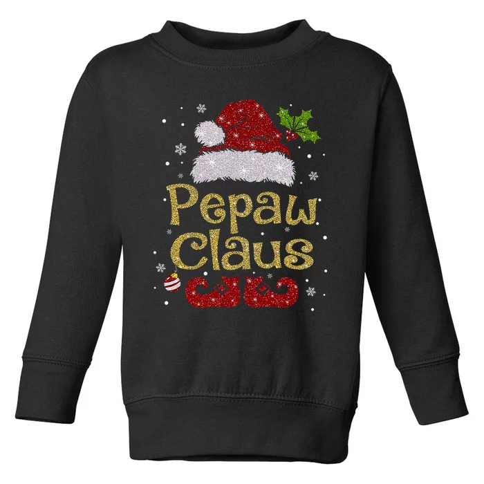 Pepaw Claus Funny Santa Christmas Pajama Family Matching Toddler Sweatshirt