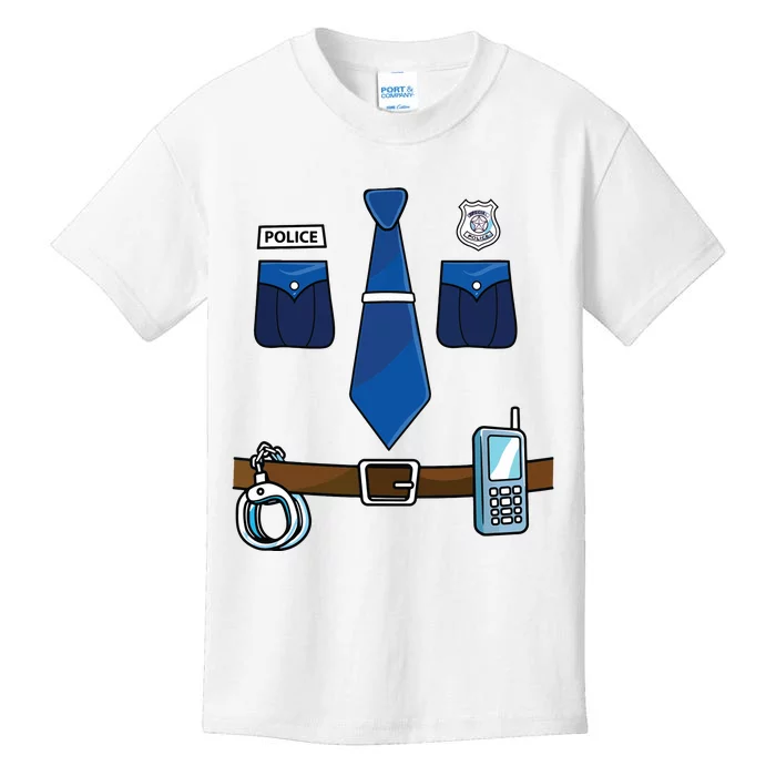 Police Costume For Halloween Police Officer Kids T-Shirt