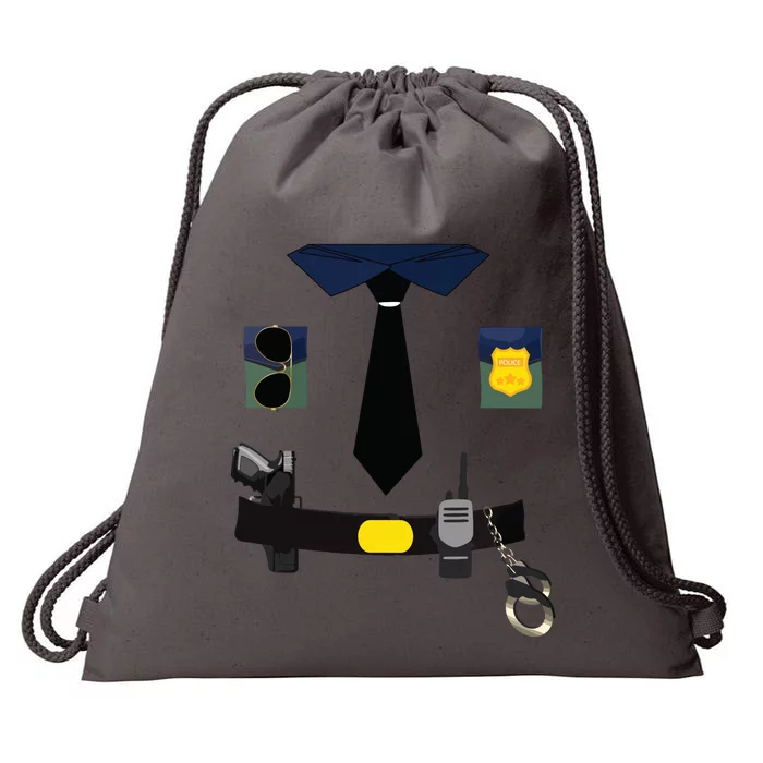 Police Costume For Halloween Police Officer Drawstring Bag