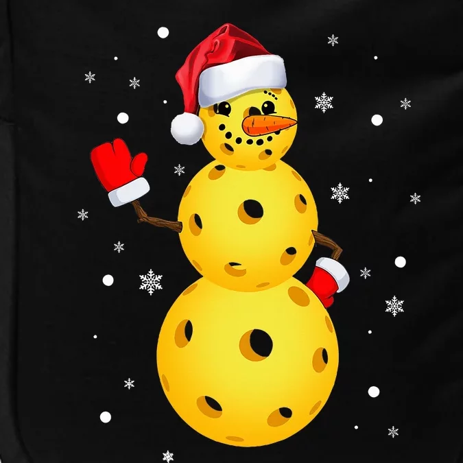 Pickleball Christmas  Funny Pickleball Snowman Impact Tech Backpack