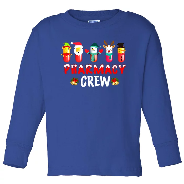 Pharmacy Crew Funny Pharmacists Tech Christmas Gift Toddler Long Sleeve Shirt