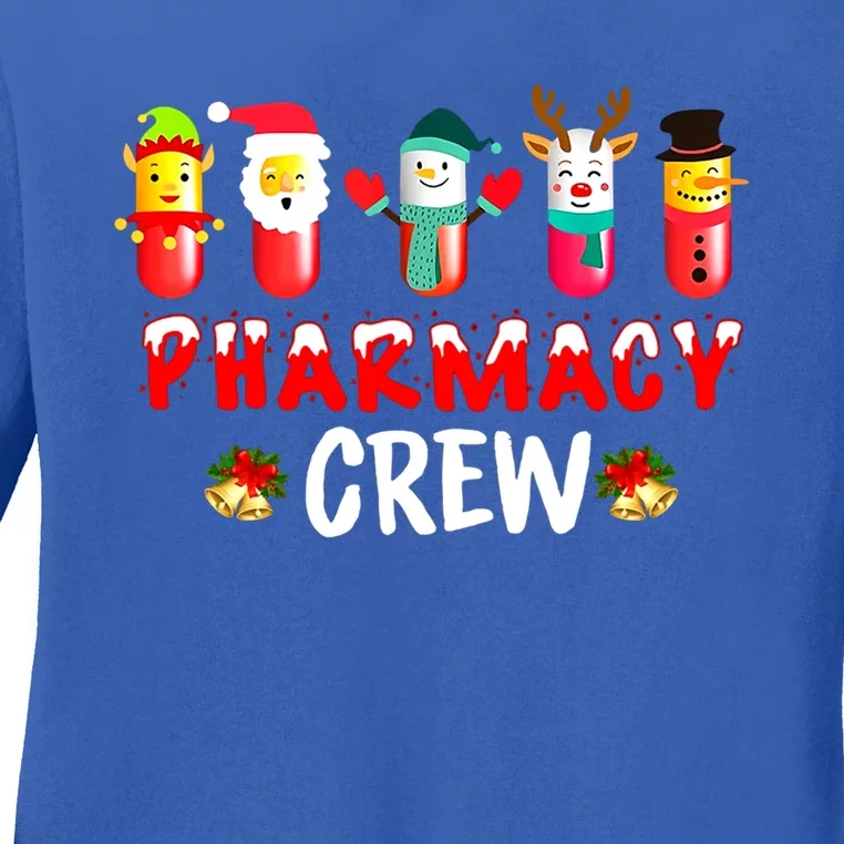 Pharmacy Crew Funny Pharmacists Tech Christmas Gift Ladies Long Sleeve Shirt