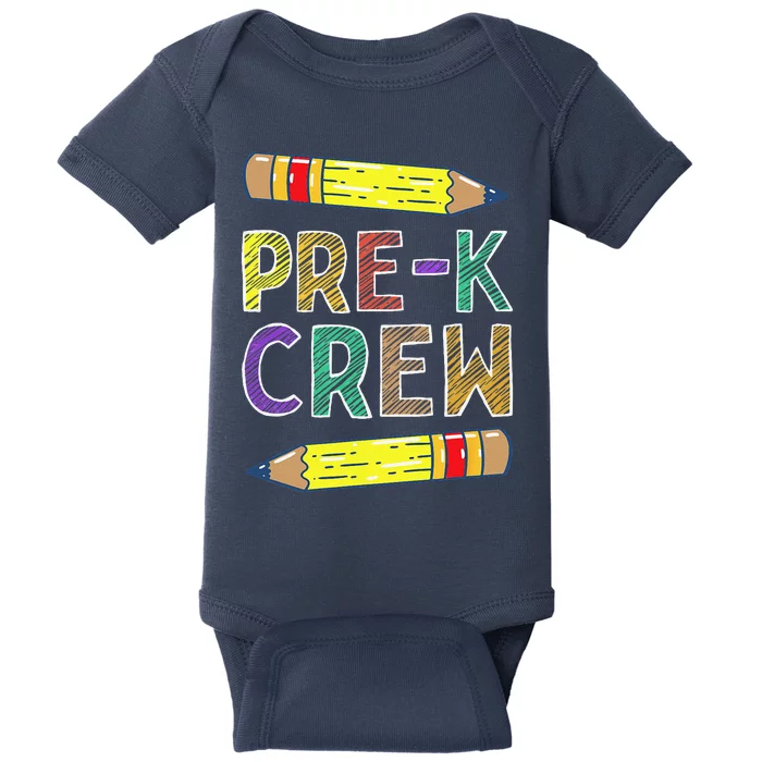 PreK Crew Funny PreK Teachers Back To School Baby Bodysuit