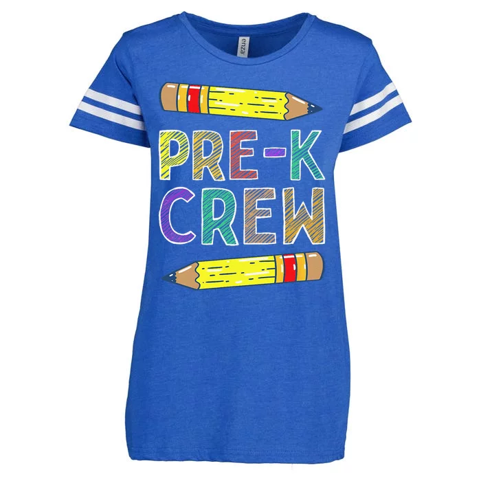 PreK Crew Funny PreK Teachers Back To School Enza Ladies Jersey Football T-Shirt