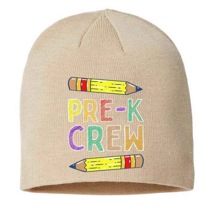 PreK Crew Funny PreK Teachers Back To School 8 1/2in Sustainable Knit Beanie