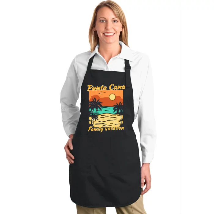 Punta Cana Family Vacation 2024 Matching Dominican Republic Full-Length Apron With Pocket