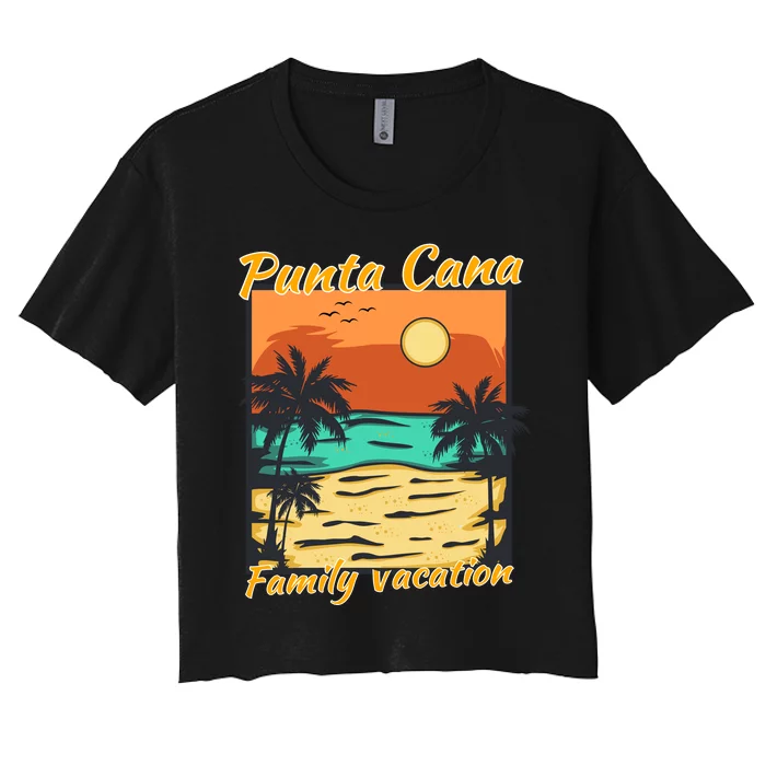 Punta Cana Family Vacation 2024 Matching Dominican Republic Women's Crop Top Tee