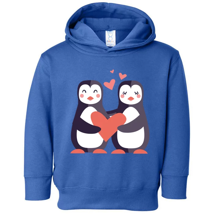 Penguin Couples Gift Wedding Anniversary Valentines Him Her Gift Toddler Hoodie