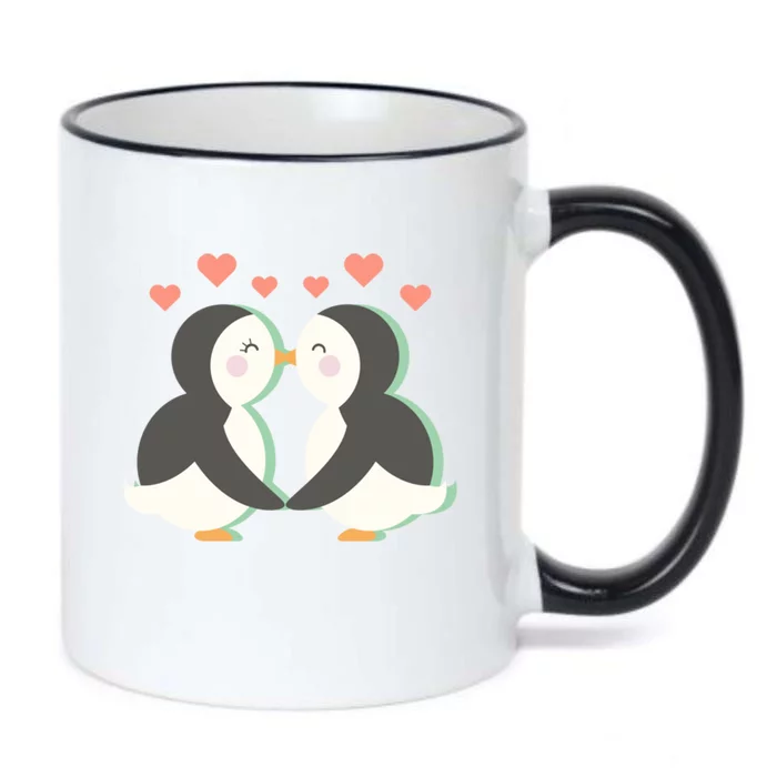 Penguin Couples Gift Wedding Anniversary Valentines Him Her Great Gift Black Color Changing Mug