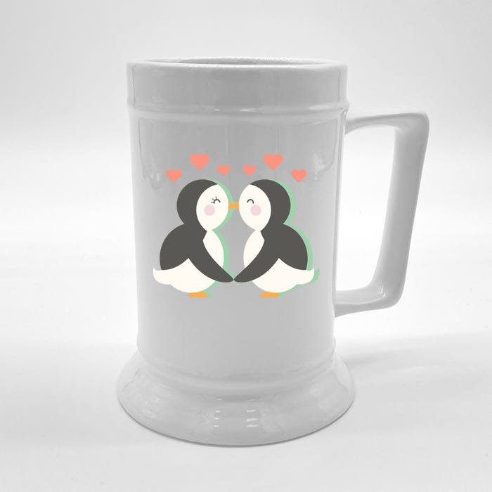 Penguin Couples Gift Wedding Anniversary Valentines Him Her Great Gift Front & Back Beer Stein