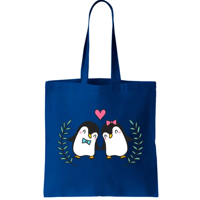 Penguin Couples Gift Wedding Anniversary Valentines Him Her Gift Tote Bag