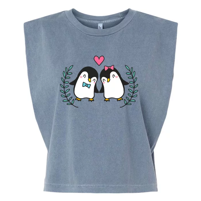 Penguin Couples Gift Wedding Anniversary Valentines Him Her Gift Garment-Dyed Women's Muscle Tee