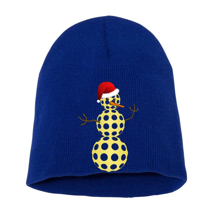 Pickleball Christmas Gift Funny Pickleball Snow Funny Gift Short Acrylic Beanie