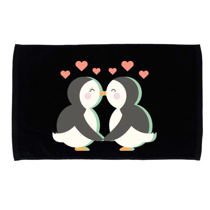 Penguin Couples Gift Wedding Anniversary Valentines Gift Microfiber Hand Towel