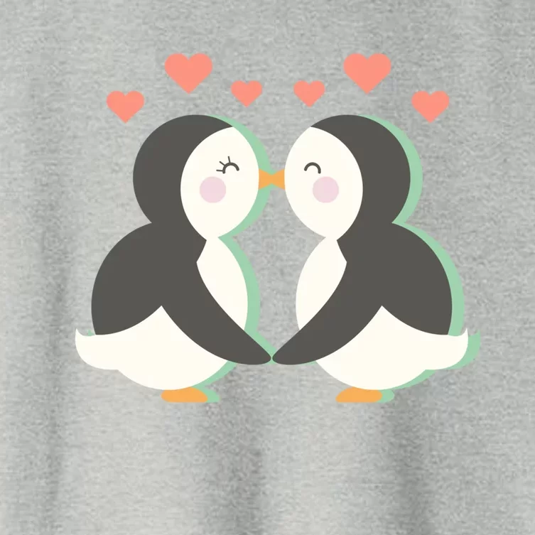 Penguin Couples Gift Wedding Anniversary Valentines Gift Women's Crop Top Tee