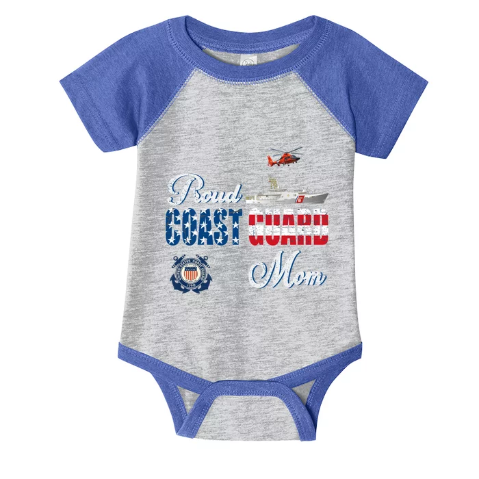 Proud Coast Guard Mom Gift U S Coast Guard Veteran Military Gift Infant Baby Jersey Bodysuit