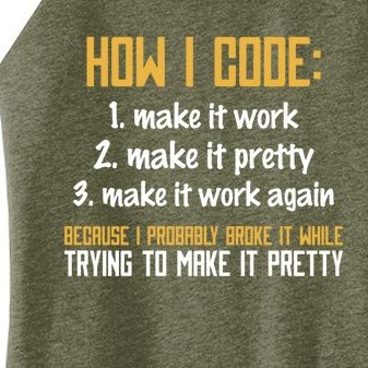 Programmer Coder Gift Developer Programming Coding Meaningful Gift Women’s Perfect Tri Rocker Tank
