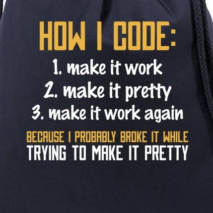Programmer Coder Gift Developer Programming Coding Meaningful Gift Drawstring Bag