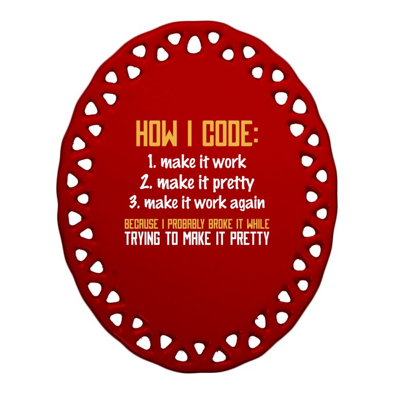 Programmer Coder Gift Developer Programming Coding Meaningful Gift Oval Ornament