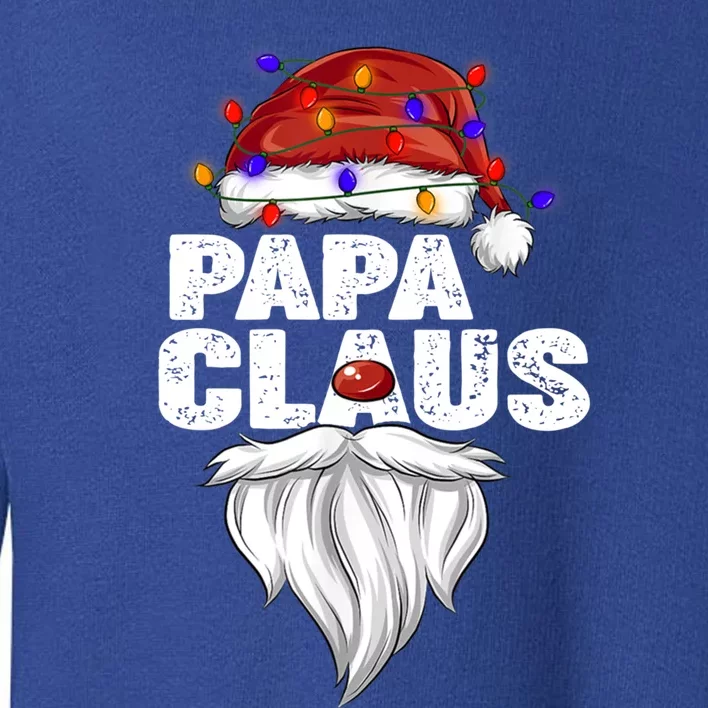 Papa Claus Gift Family Matching Papa Claus Pajama Cool Gift Toddler Sweatshirt