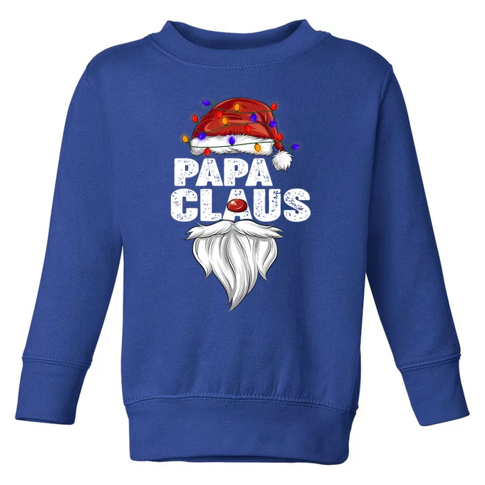 Papa Claus Gift Family Matching Papa Claus Pajama Cool Gift Toddler Sweatshirt