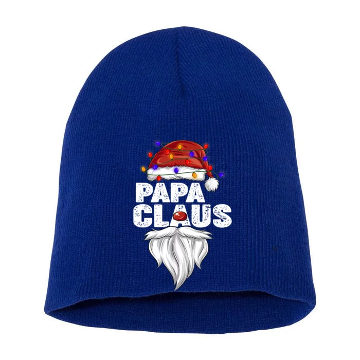 Papa Claus Gift Family Matching Papa Claus Pajama Cool Gift Short Acrylic Beanie