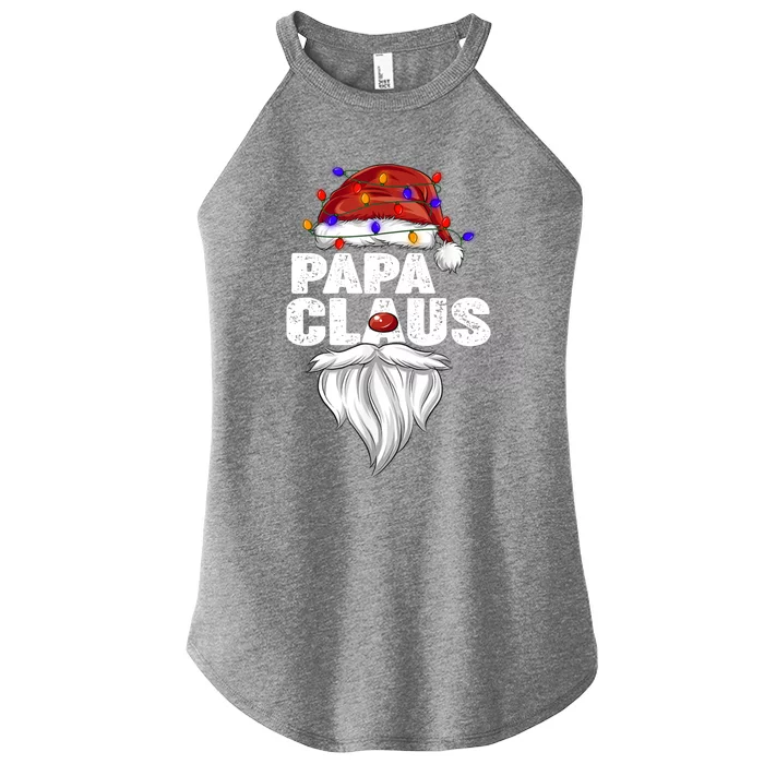 Papa Claus Gift Family Matching Papa Claus Pajama Cool Gift Women’s Perfect Tri Rocker Tank