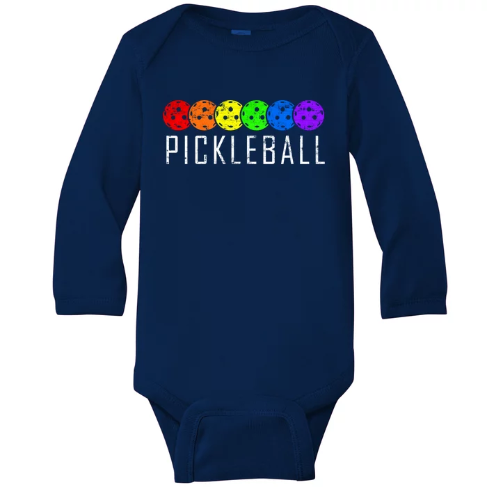 Pickleball Cool Gift Baby Long Sleeve Bodysuit