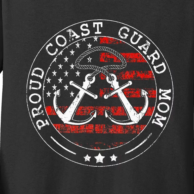 Proud Coast Guard Mom Us Military Mothers Day Kids Long Sleeve Shirt