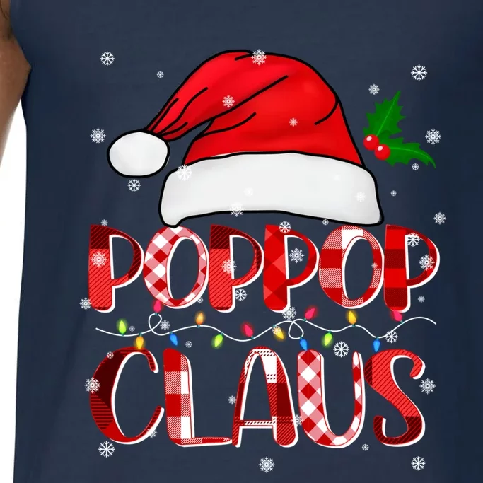 Poppop Claus Gift Christmas Lights Family Matching Pajama Funny Gift Comfort Colors® Tank Top