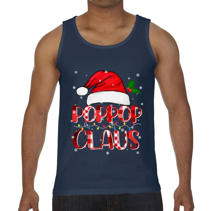 Poppop Claus Gift Christmas Lights Family Matching Pajama Funny Gift Comfort Colors® Tank Top