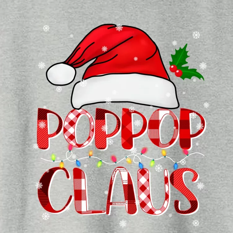 Poppop Claus Gift Christmas Lights Family Matching Pajama Funny Gift Women's Crop Top Tee