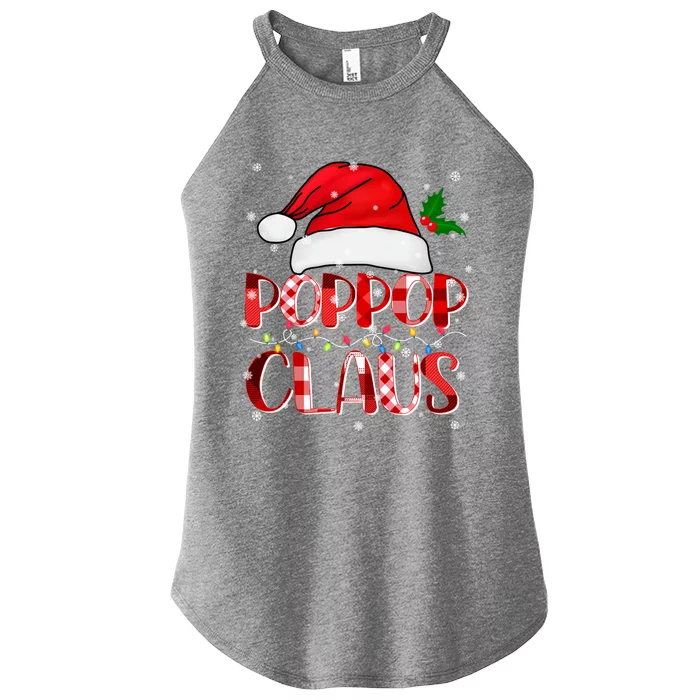 Poppop Claus Gift Christmas Lights Family Matching Pajama Funny Gift Women’s Perfect Tri Rocker Tank