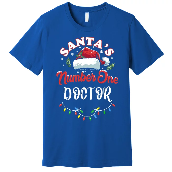 Physician Christmas Gift Santas Favourite Doctor Gift Premium T-Shirt