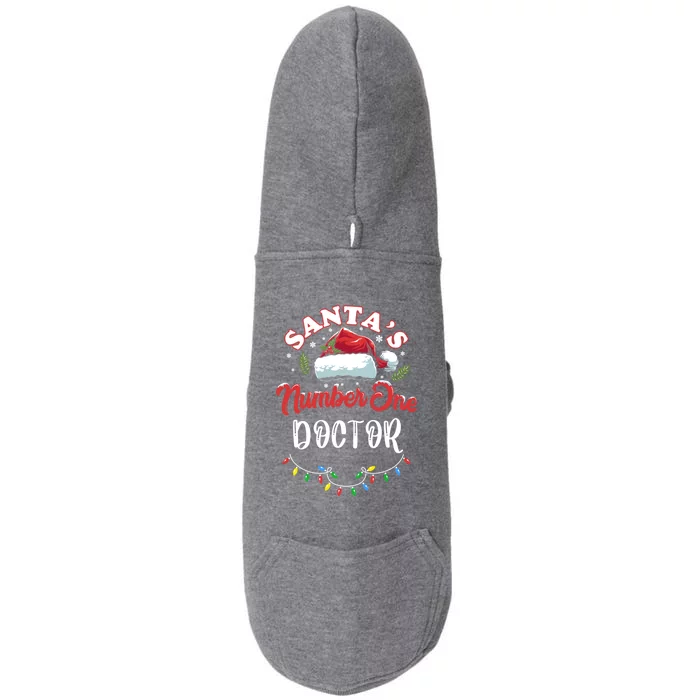 Physician Christmas Gift Santas Favourite Doctor Gift Doggie 3-End Fleece Hoodie