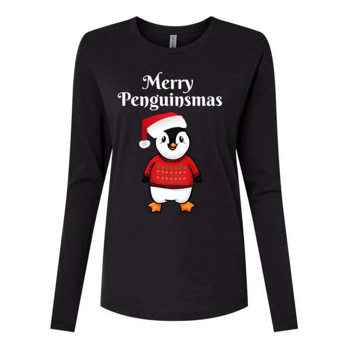 Penguin Christmas Gift Womens Cotton Relaxed Long Sleeve T-Shirt