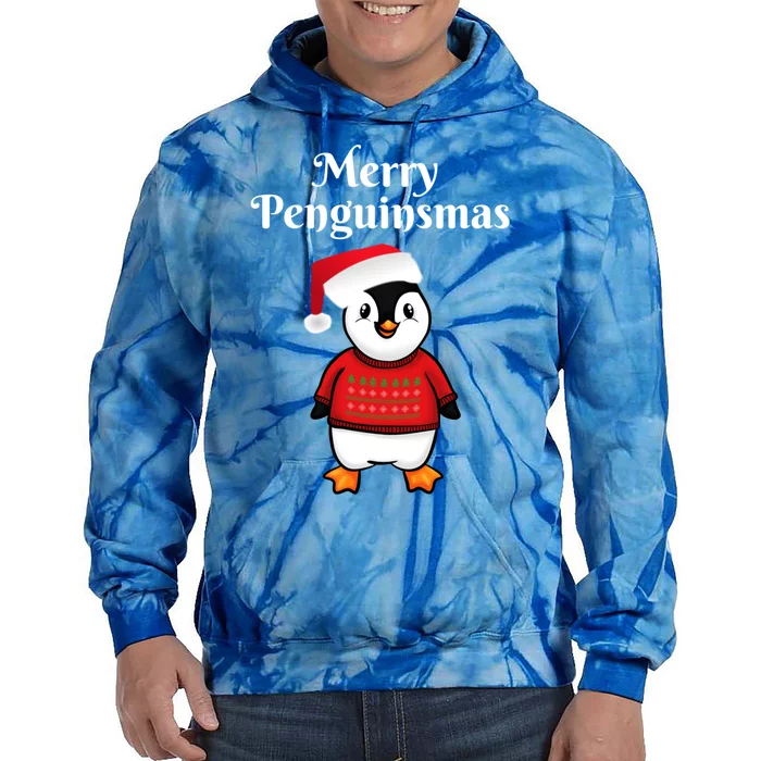 Penguin Christmas Gift Tie Dye Hoodie