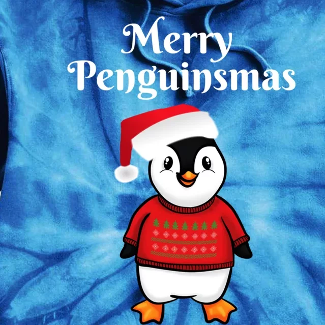 Penguin Christmas Gift Tie Dye Hoodie