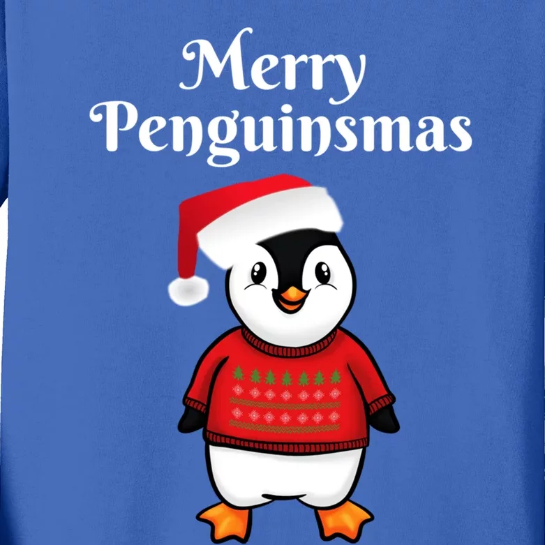 Penguin Christmas Gift Kids Long Sleeve Shirt