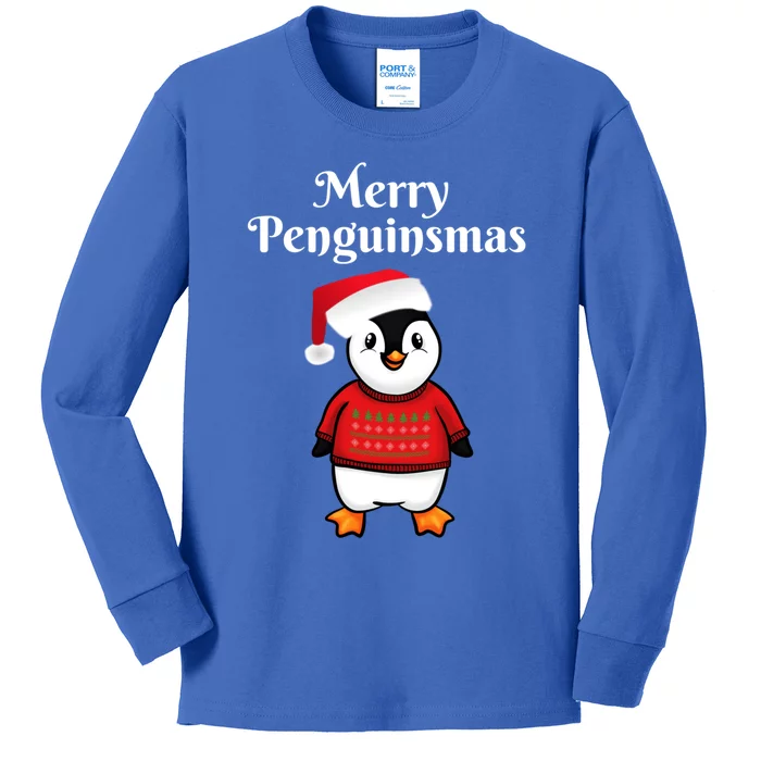 Penguin Christmas Gift Kids Long Sleeve Shirt